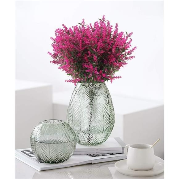 8 Bundles Artificial Flowers Fake Outdoor Plants Faux UV Resistant Lavender - Picture 2 of 6